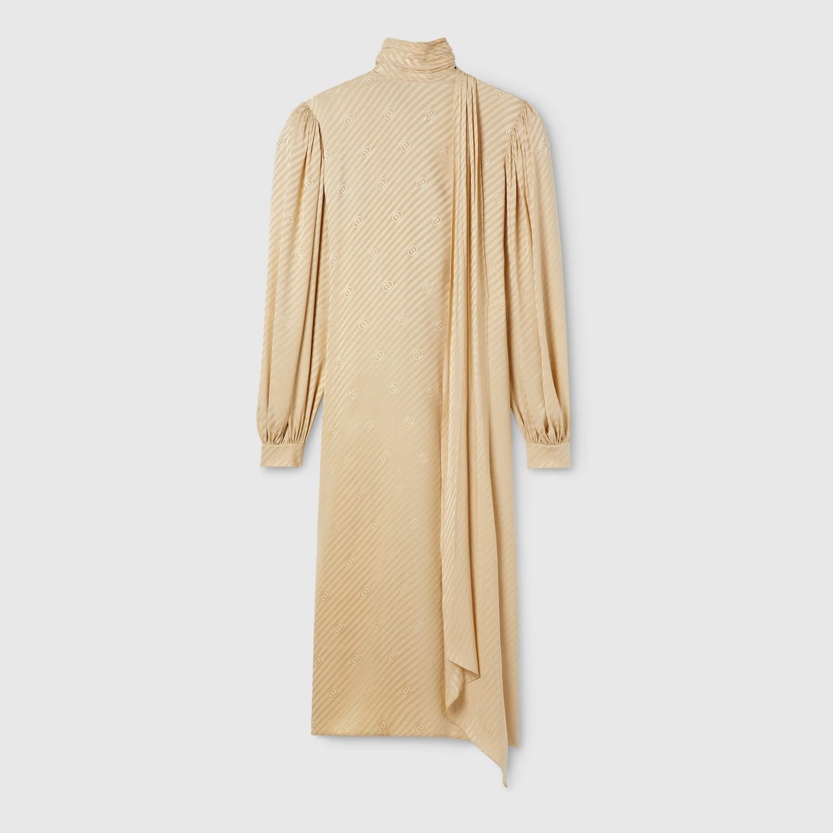 Gardenia diagonal silk GG jacquard dress